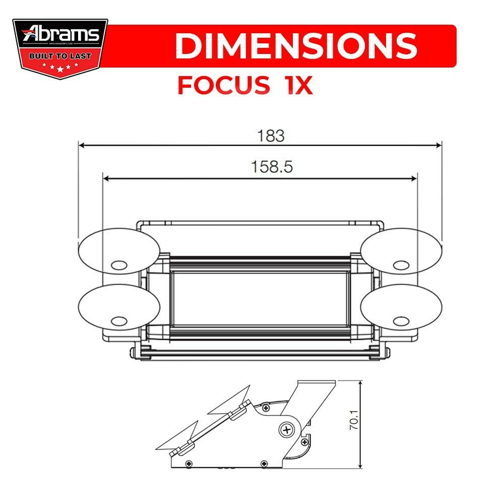 Abrams Focus 1X Series (Blue) 18W - 6 LED Police EMS EMT Vehicle Truck