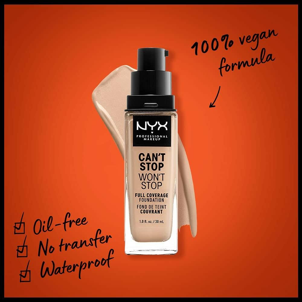 NYX PROFESSIONAL MAKEUP Can't Stop Won't Stop Foundation, 24h Full Coverage