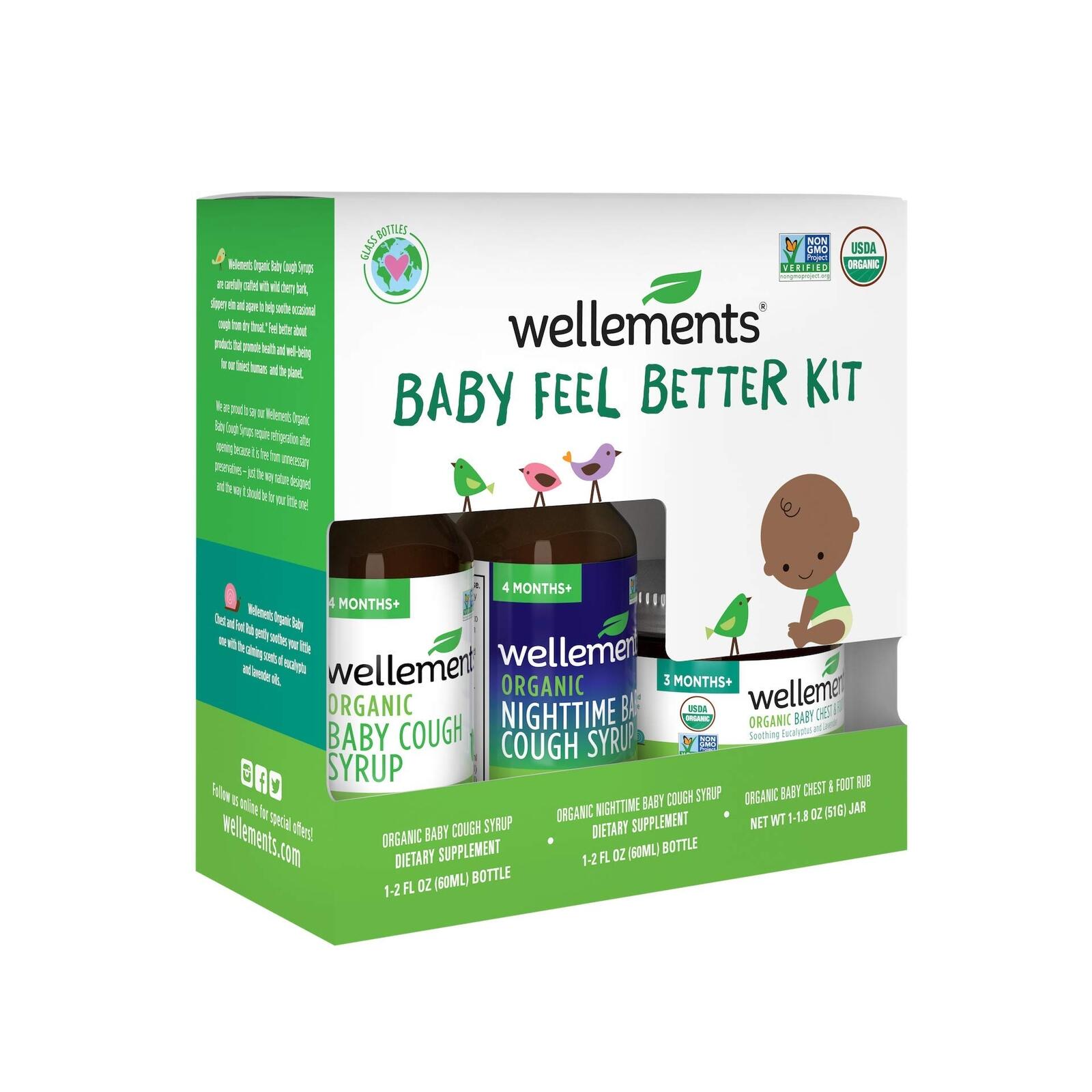 Wellements Organic Baby Feel Better Kit | Organic Baby Cough Syrup, Organic