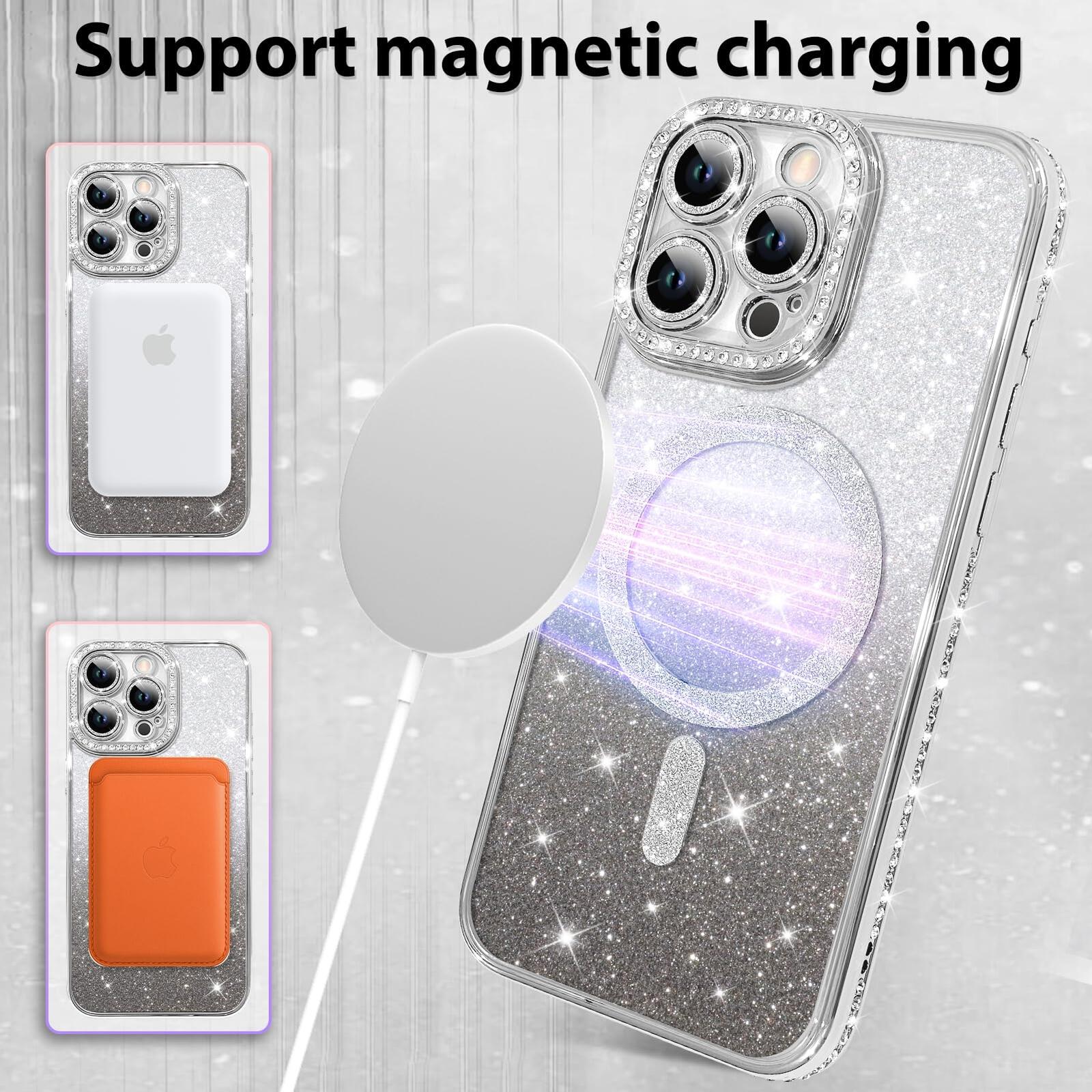 MZELQ Compatible with iPhone 15 Pro Case Plating Magnetic [Support for Magsafe]