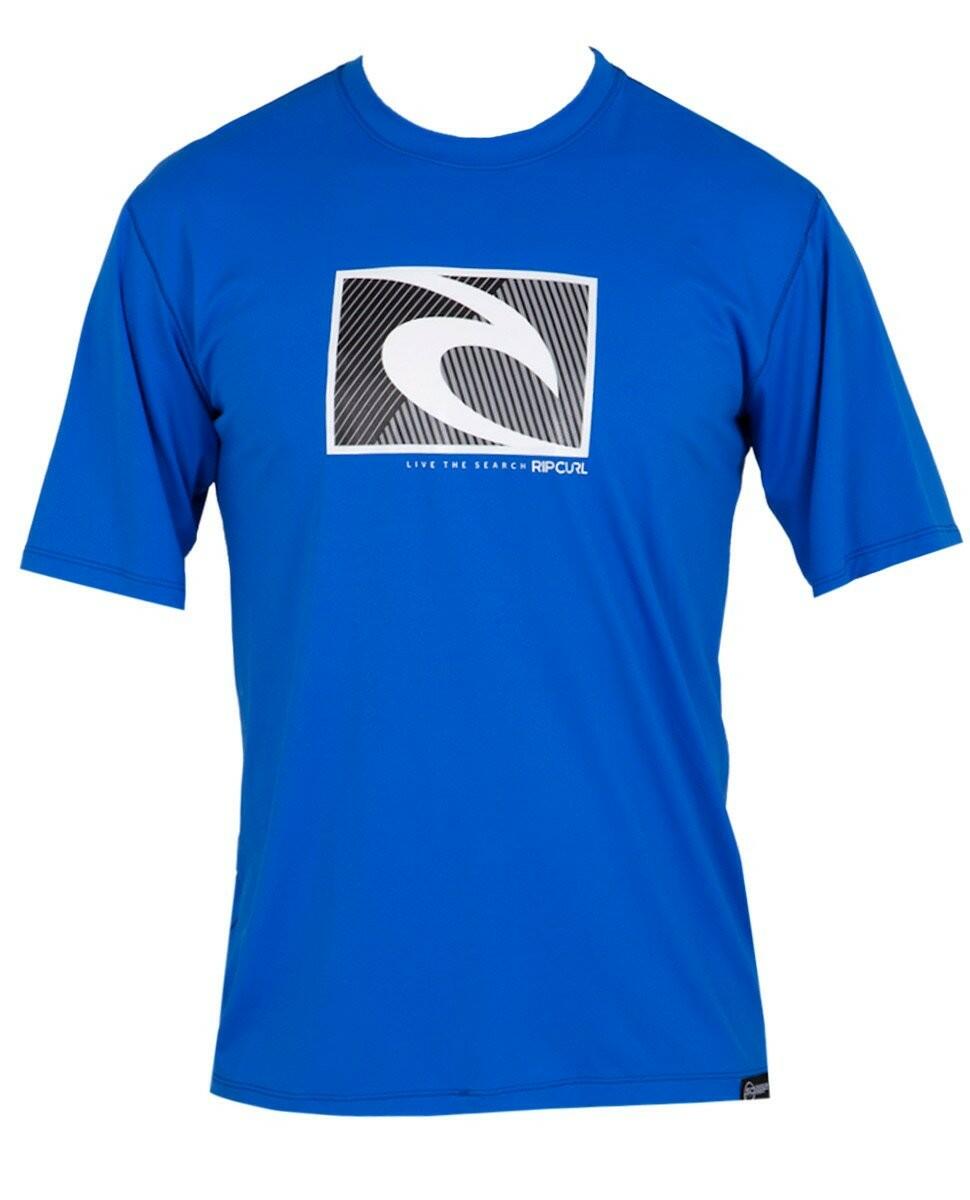 Rip Curl Vantage Short Sleeve Rash Guard Surf Shirt, X-Small, Blue