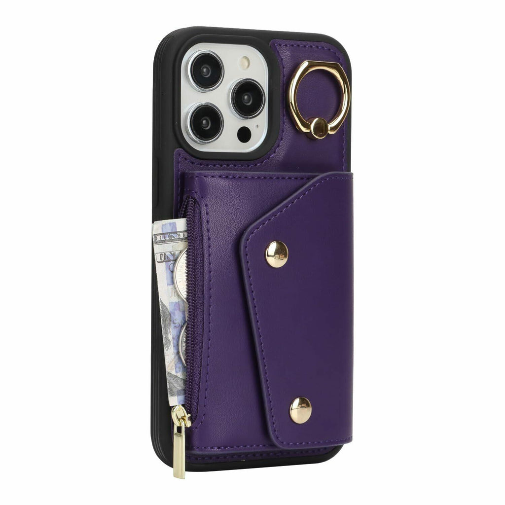 Lipvina for iPhone 14 Pro Max Case Wallet with Card Holder - Zipper PocketCre...