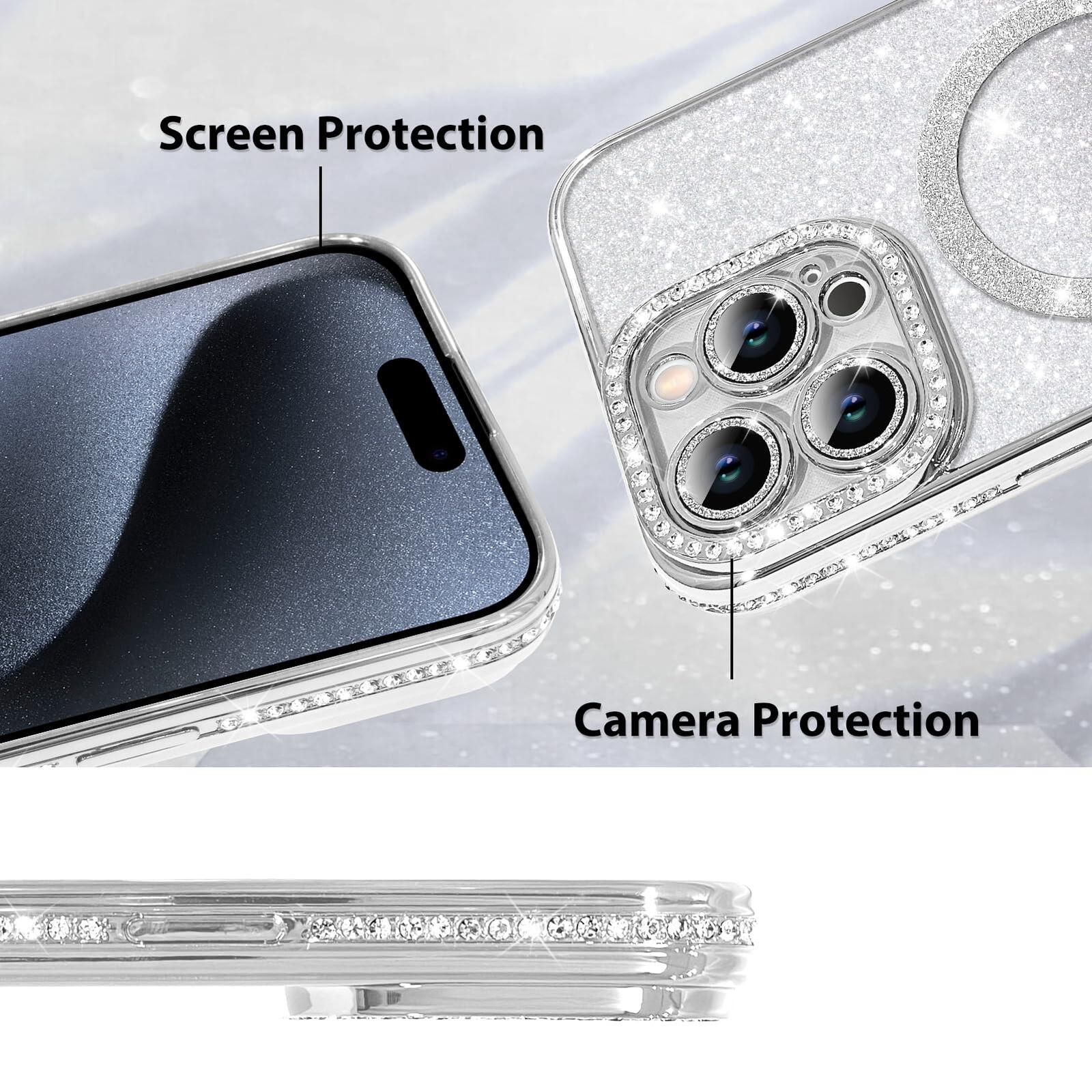 MZELQ Compatible with iPhone 15 Pro Case Plating Magnetic [Support for Magsafe]