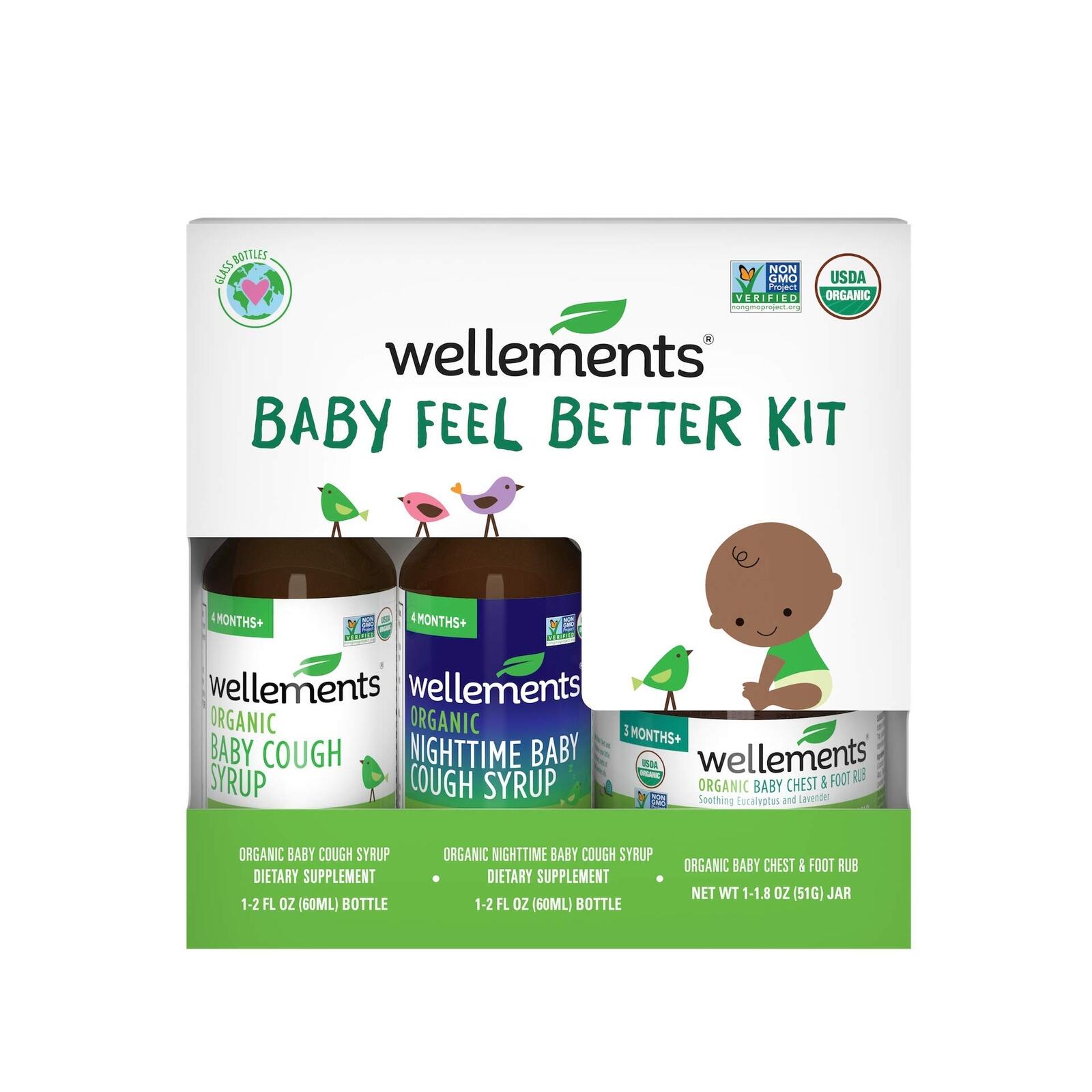 Wellements Organic Baby Feel Better Kit | Organic Baby Cough Syrup, Organic