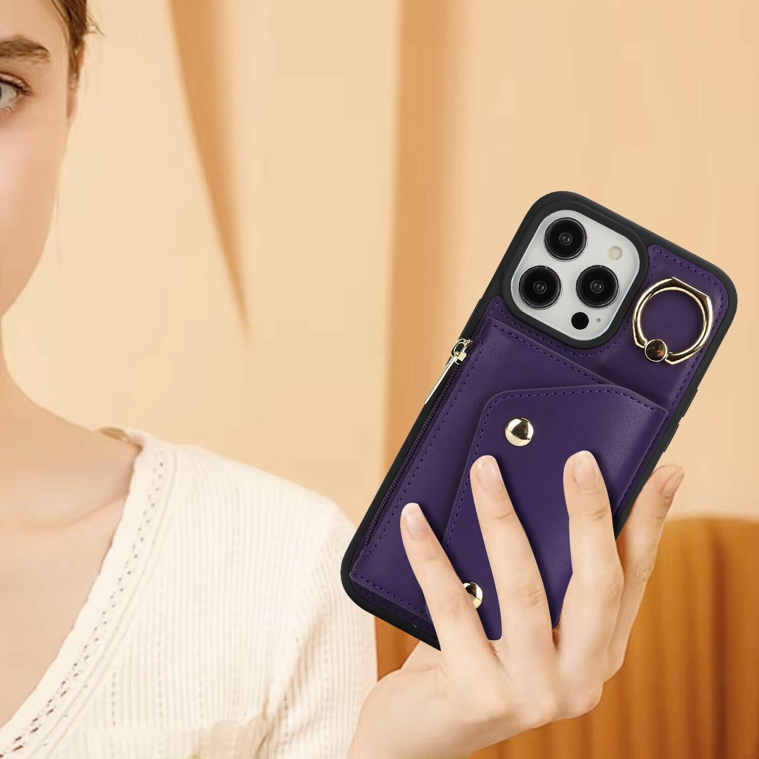 Lipvina for iPhone 14 Pro Max Case Wallet with Card Holder - Zipper PocketCre...