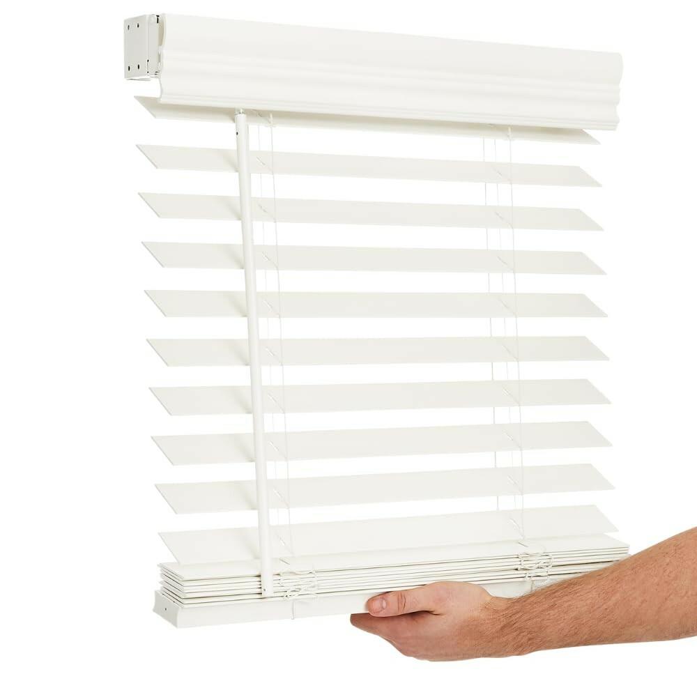 LOTUS & WINDOWARE Cordless 2-inchFaux Wood Blind 28" Wide x 36" Long,(Soft