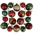 Mercasia 18Pieces Hand Decorated Glass Ornaments in Red and Green